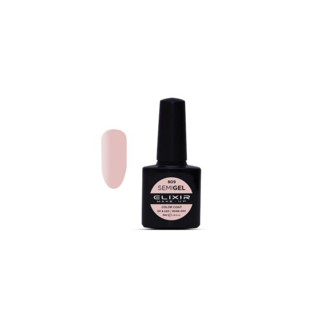 Elixir Semi Gel Ημιμόνιμο Βερνίκι Νυχιών 809 French Manicure Pink 8ml